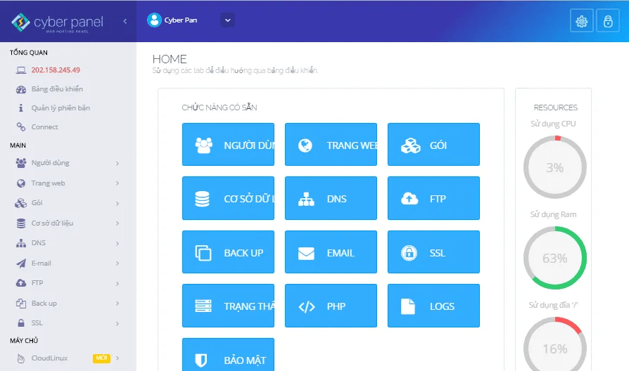 hướng dẫn cách cài đặt cyberpanel 5