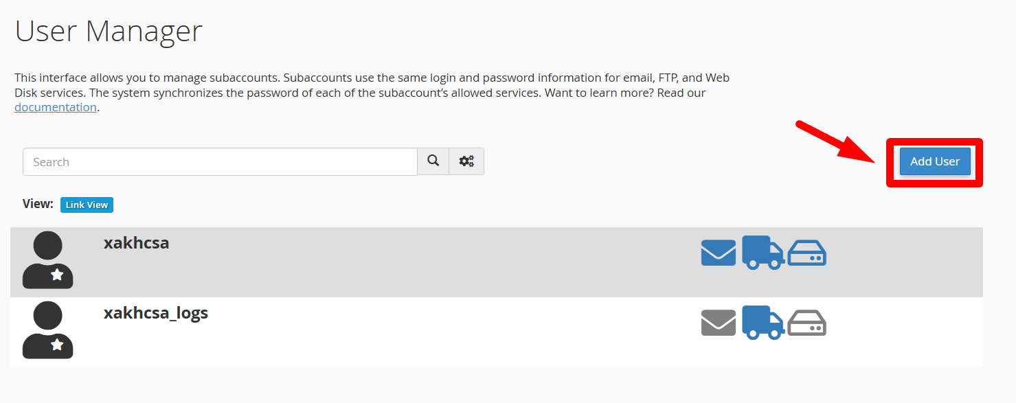 hướng dẫn cách sử dụng user manager trong cpanel 3