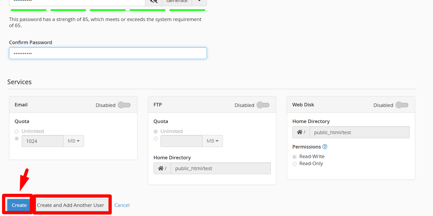 hướng dẫn cách sử dụng user manager trong cpanel 7