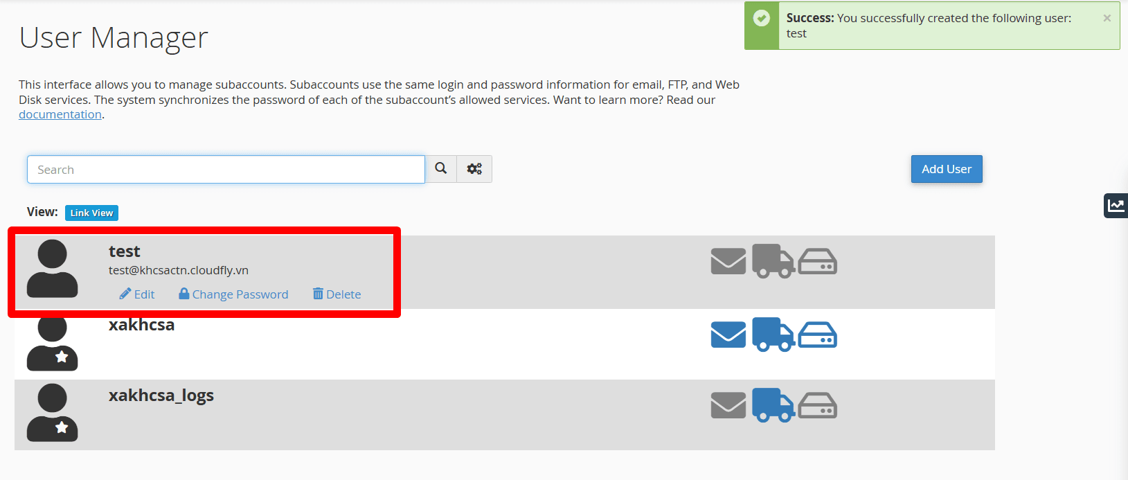 hướng dẫn cách sử dụng user manager trong cpanel 8