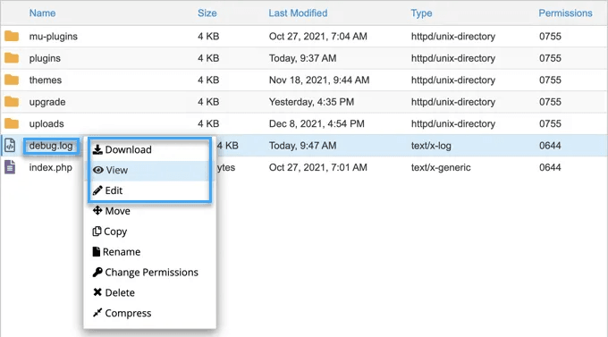hướng dẫn cách tìm và truy cập wordpress error logs 2