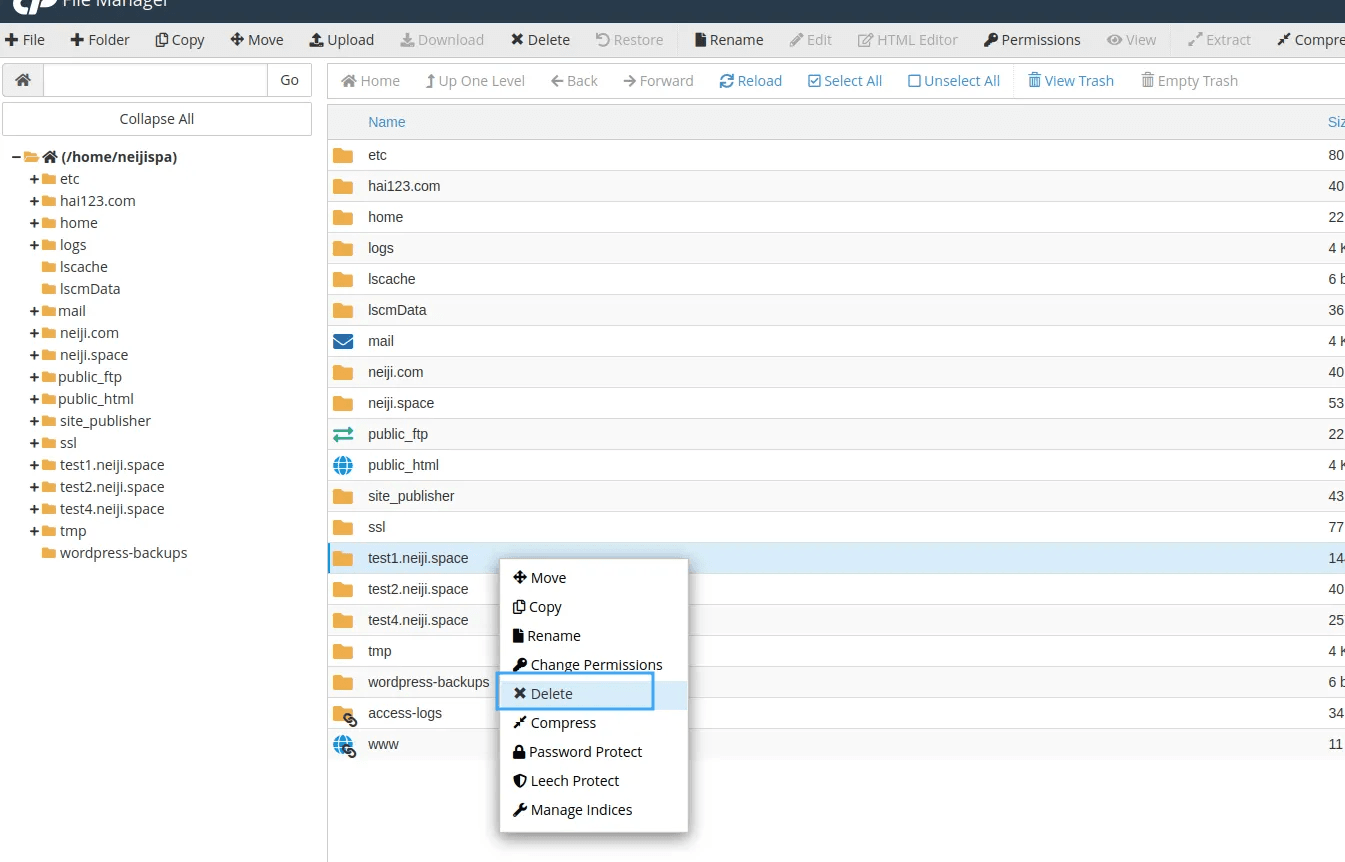 hướng dẫn cách xóa subdomain trong cpanel 8