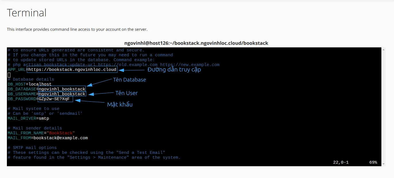 hướng dẫn cài đặt bookstack trên cpanel 9
