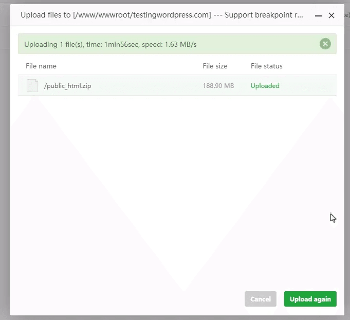 hướng dẫn chuyển dữ liệu wordpress về aapanel 1
