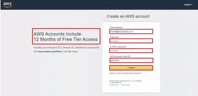 hướng dẫn đăng ký tài khoản amazon vps hosting 2