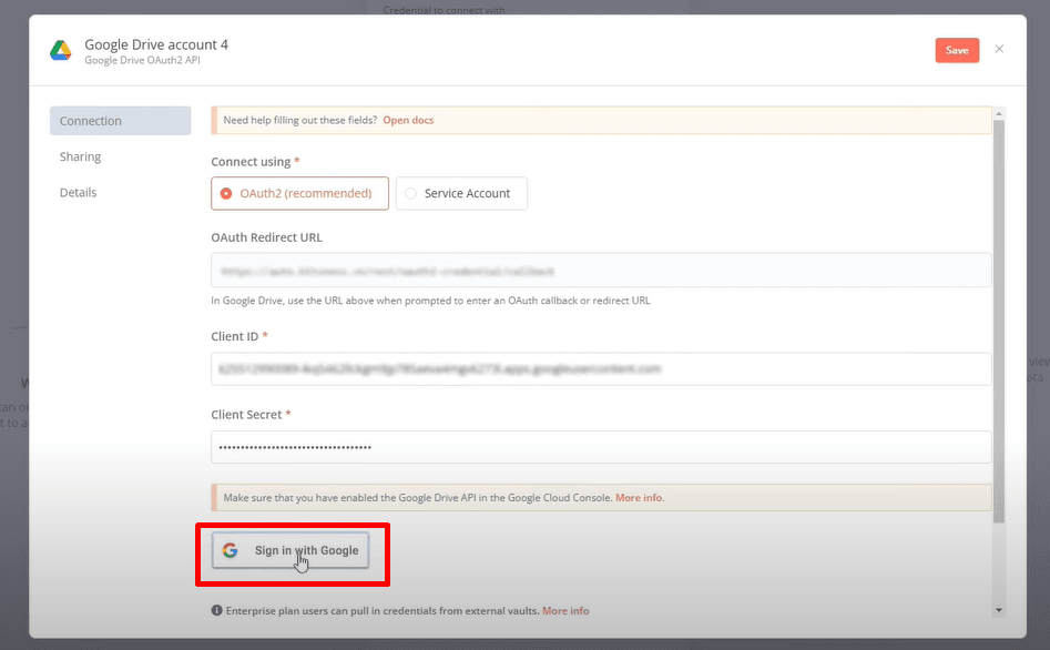 hướng dẫn kết nối n8n đến google cloud apis 20