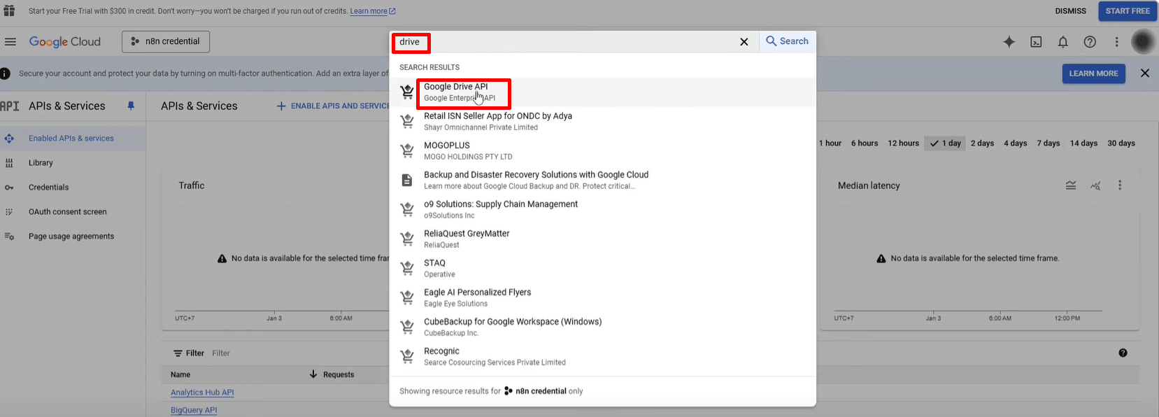 hướng dẫn kết nối n8n đến google cloud apis 5