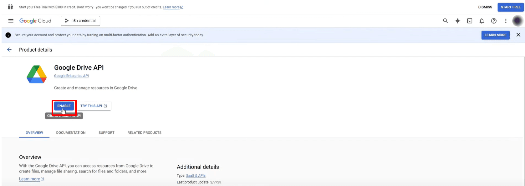 hướng dẫn kết nối n8n đến google cloud apis 6