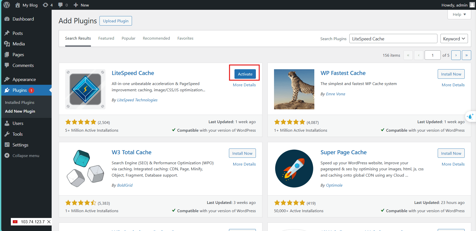 hướng dẫn kích hoạt litespeed cache trên website 3