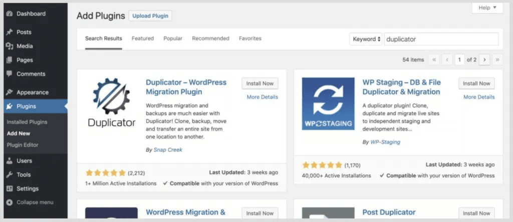 hướng dẫn sao chép website wordpress bằng plugin duplicator 1
