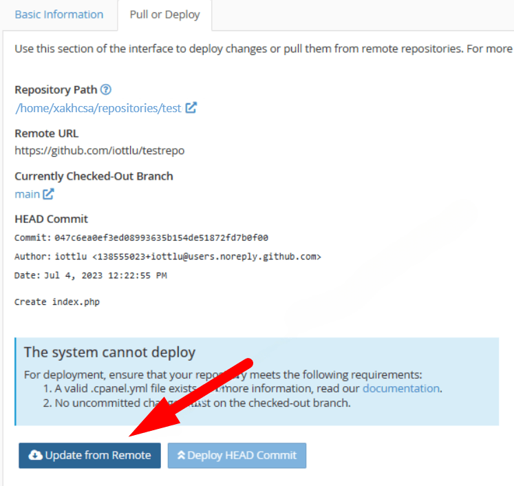 hướng dẫn sử dụng git trên cpanel hosting chi tiết 6