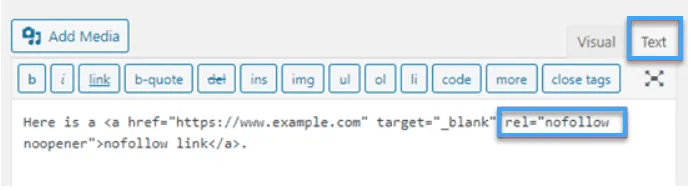 hướng dẫn sử dụng link nofollow trên website wordpress 3