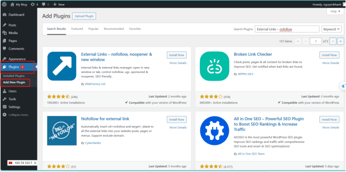 hướng dẫn sử dụng link nofollow trên website wordpress 5