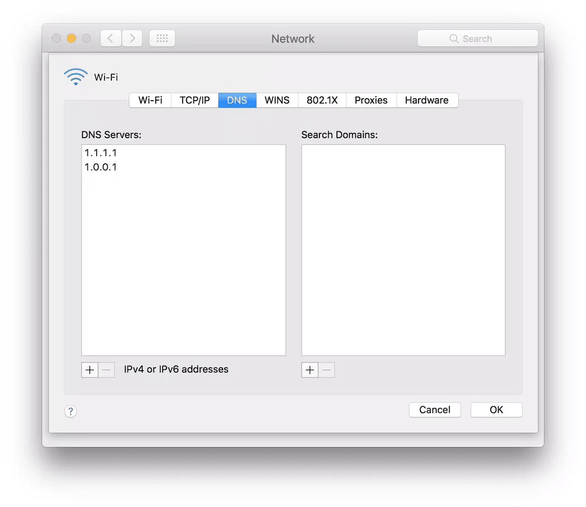 hướng dẫn thay đổi dns 1111 4