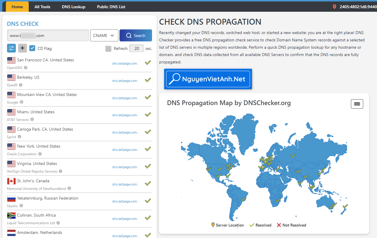 hướng dẫn trỏ domain về ladipage