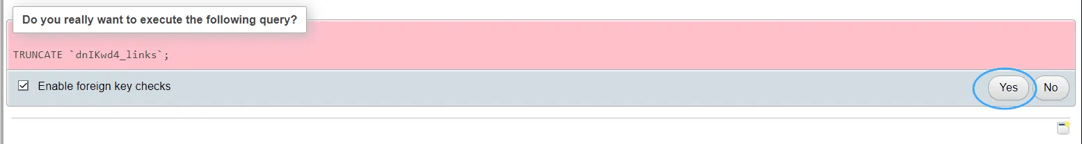 hướng dẫn xóa dữ liệu table database trong phpmyadmin 5