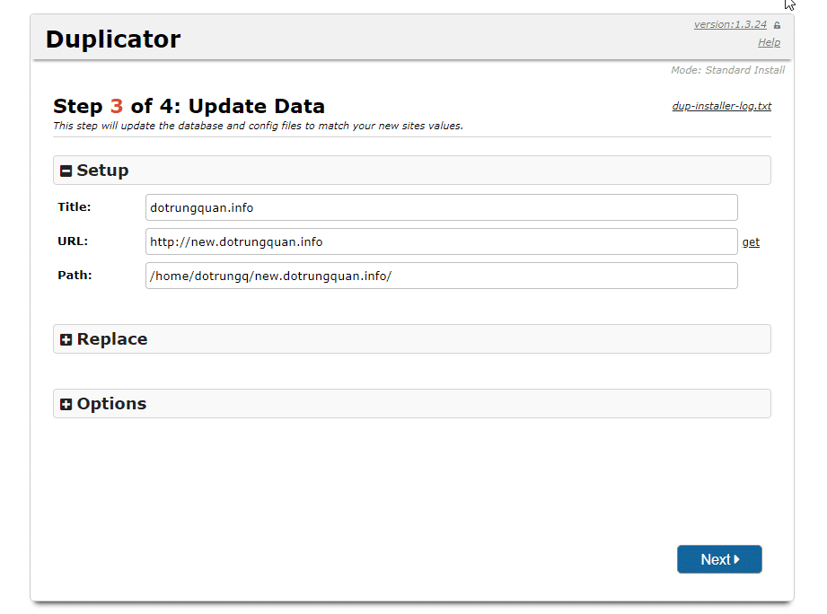 hướng dẫn chuyển dữ liệu bằng duplicator  wordpress migration plugin 9