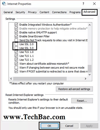 kích hoạt tất cả các phiên bản ssl 2