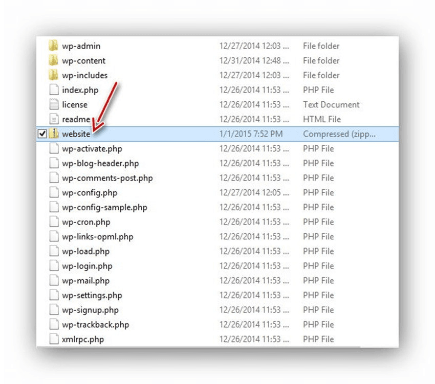 nén thư mục wordpress ở localhost thành zip 2