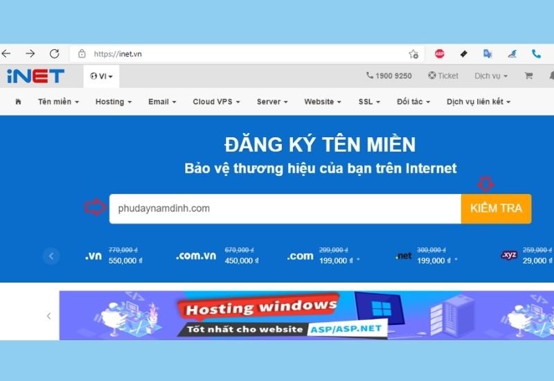 nhà đăng ký tên miền inet