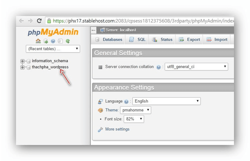 nhập database vào host 2