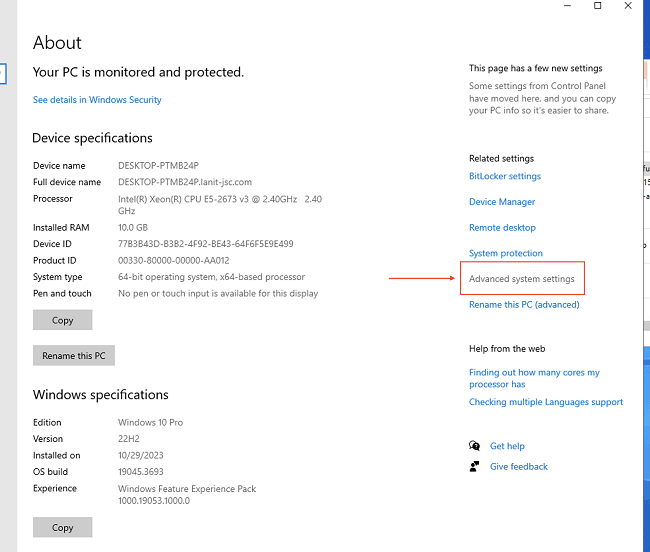 set ram ảo cho windows 10 1