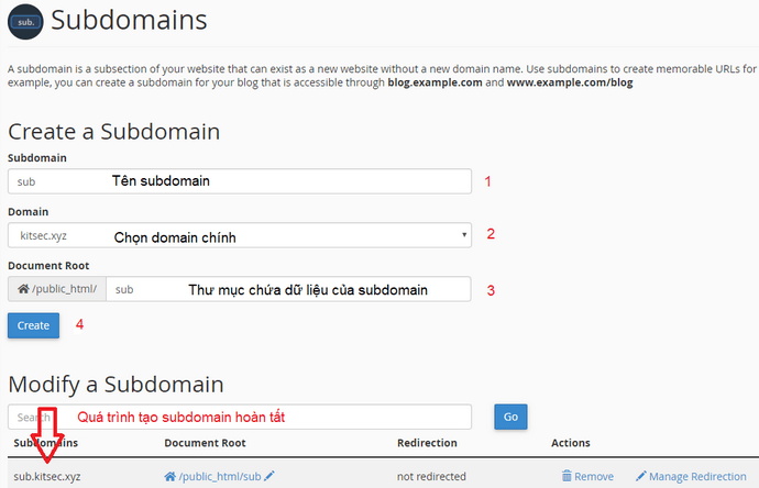 subdomain là gì
