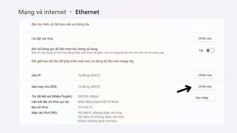 thay đổi dns 8888 trên windows 11 2