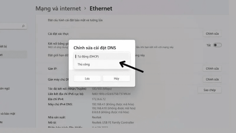 thay đổi dns 8888 trên windows 11 3