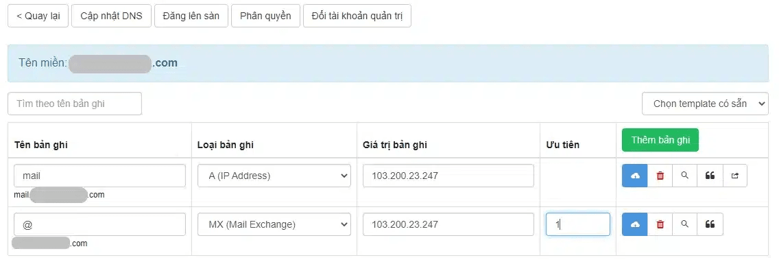 trỏ tên miền về máy chủ