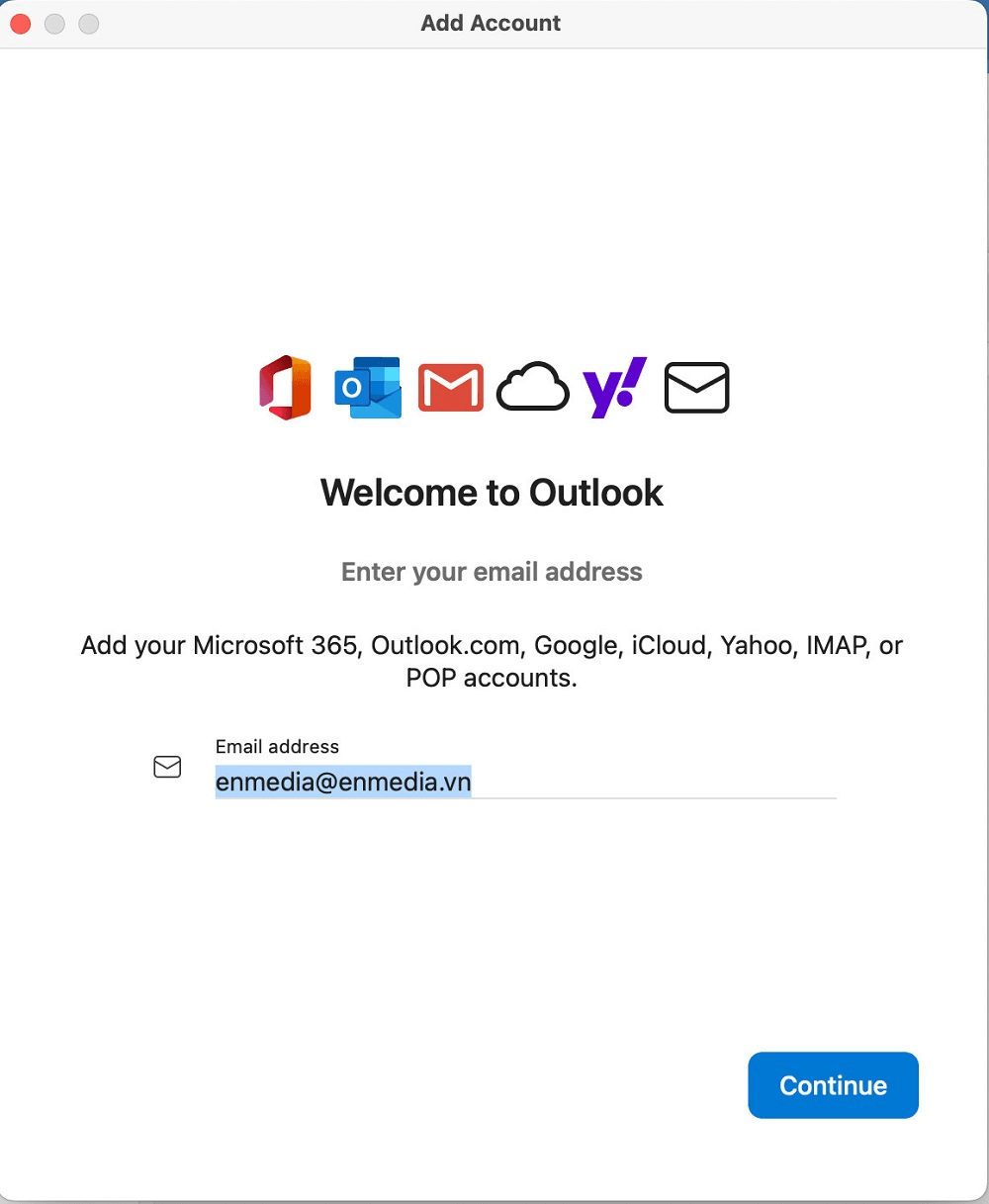 cách cài email theo tên miền trên outlook ở hệ điều hành macos 4