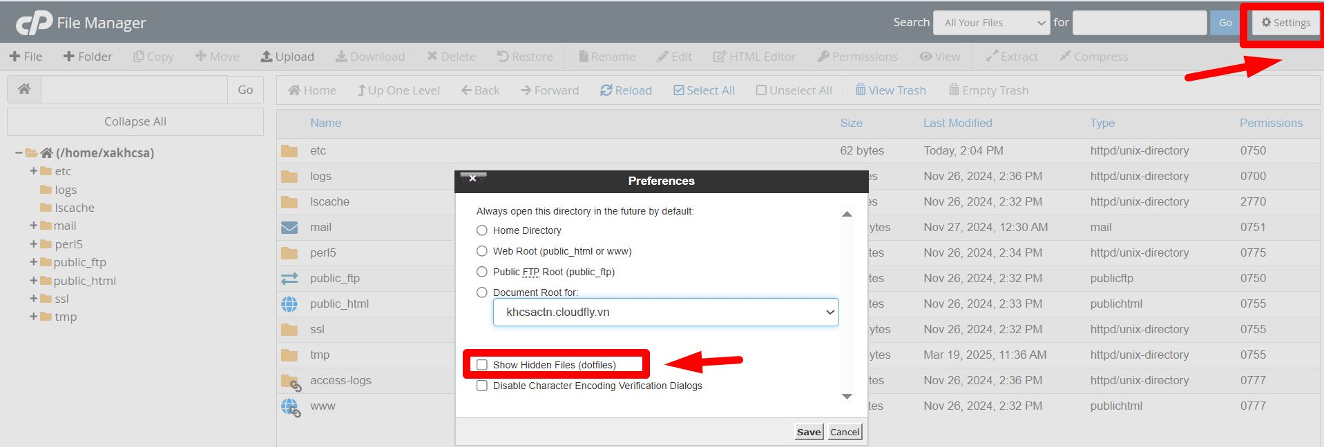 cách chỉnh sửa file htaccess thông qua file manager trong cpanel 3