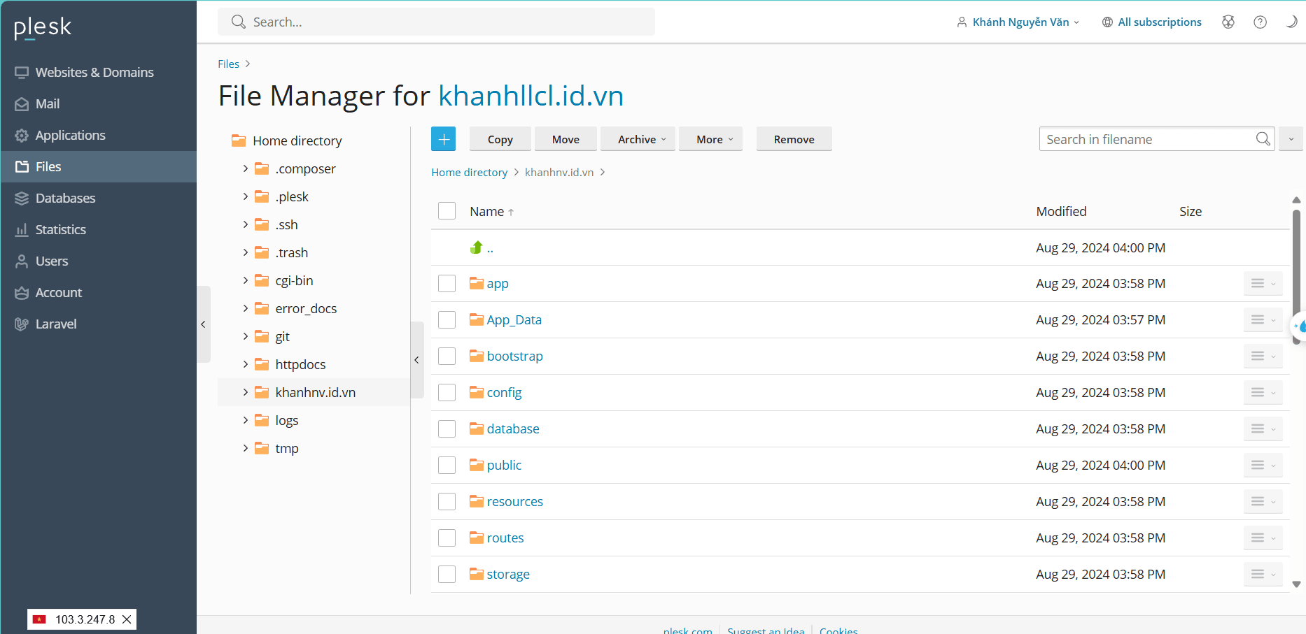 cách chuyển hướng trang web laravel từ thư mục public đến miền chính 3
