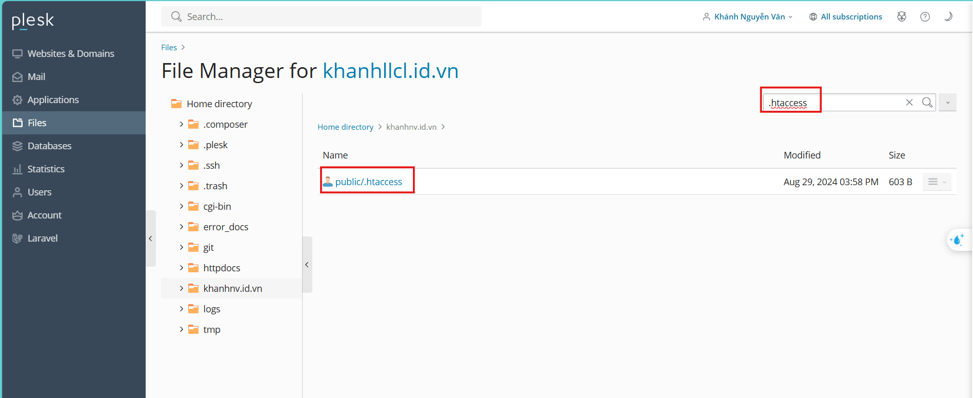 cách chuyển hướng trang web laravel từ thư mục public đến miền chính 4