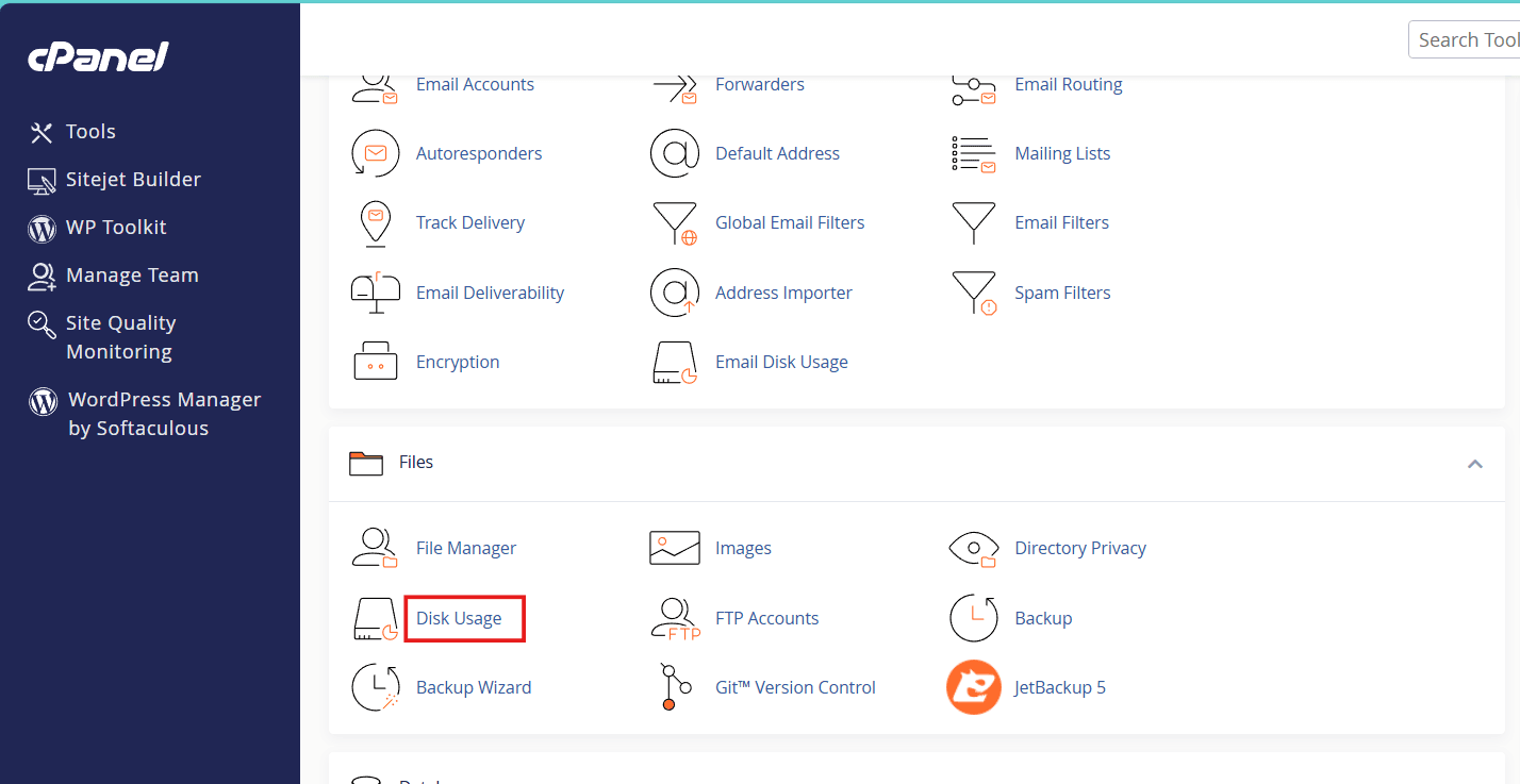 cách kiểm tra số lượng file trên hosting tại trang quản lý cpanel 3