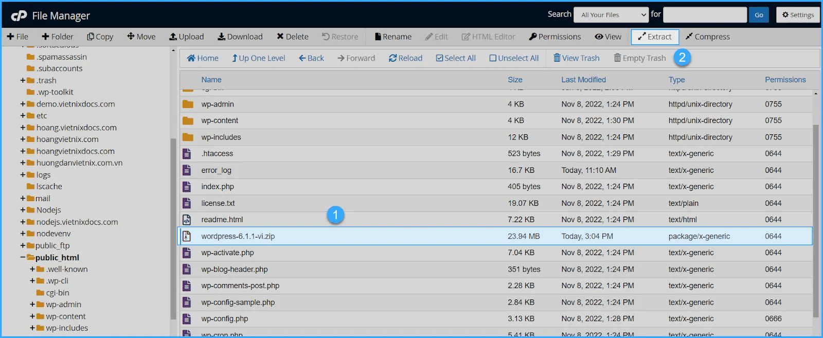 cách sử dụng cpanel với giao diện jupiter 7