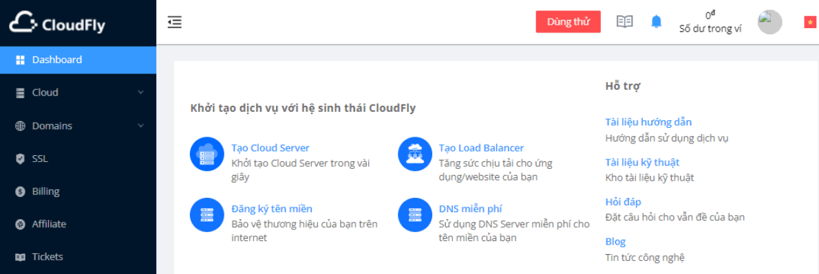dùng thử cloud server
