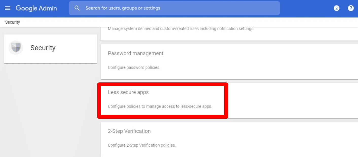 hướng dẫn bật quyền cho phép ứng dụng kém an toàn truy cập vào google workspace 2