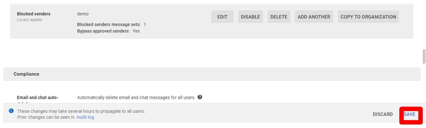 hướng dẫn chặn email domain từ bên ngoài trong google workspace 10