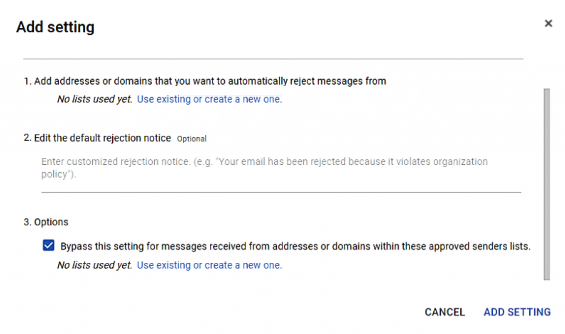 hướng dẫn chặn email domain từ bên ngoài trong google workspace 5