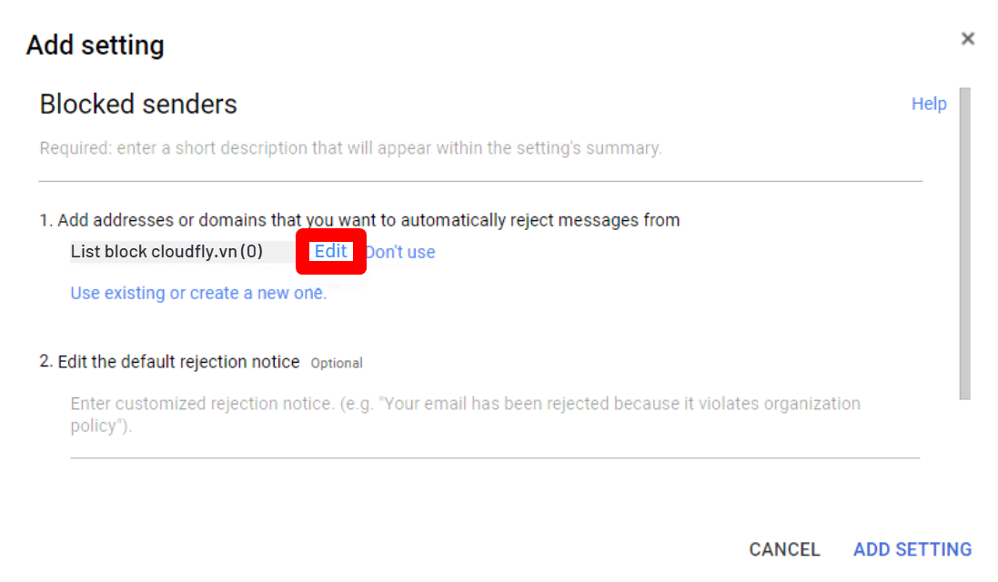 hướng dẫn chặn email domain từ bên ngoài trong google workspace 7