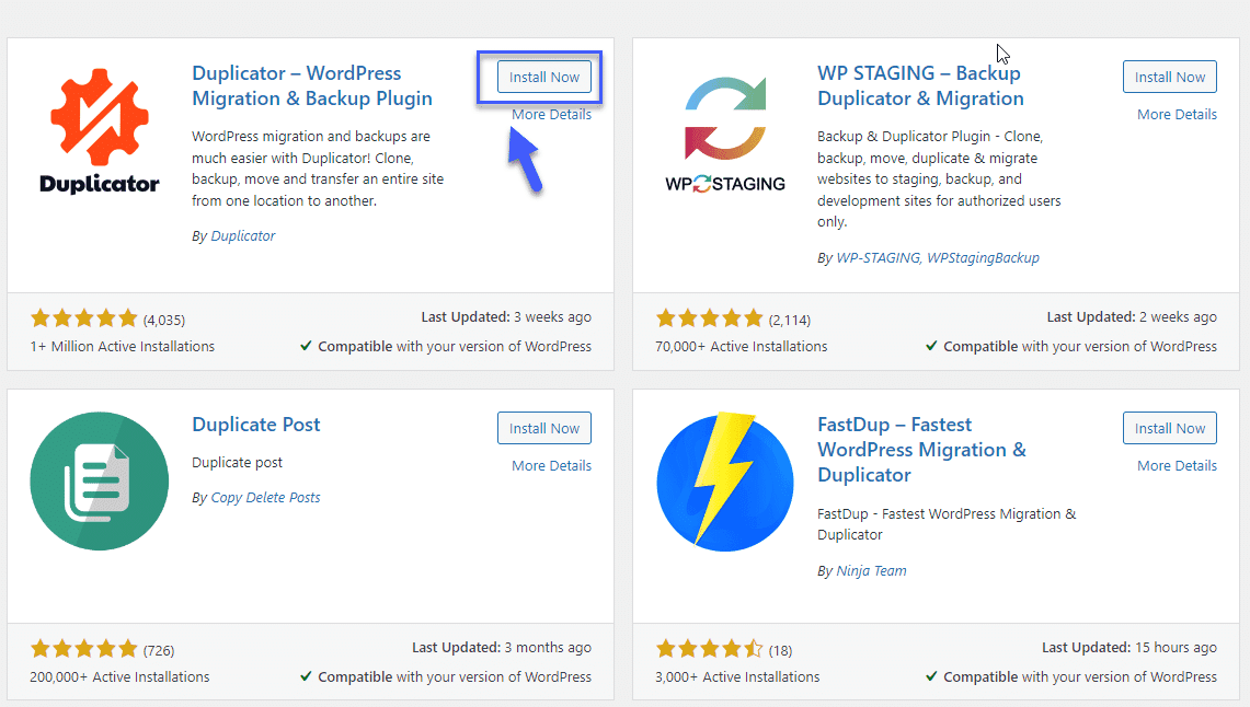 hướng dẫn chuyển dữ liệu bằng duplicator wordpress migration plugin 2