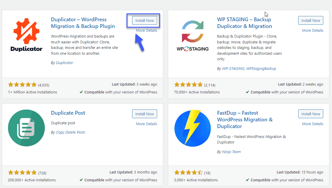 hướng dẫn chuyển dữ liệu bằng duplicator wordpress migration plugin 2
