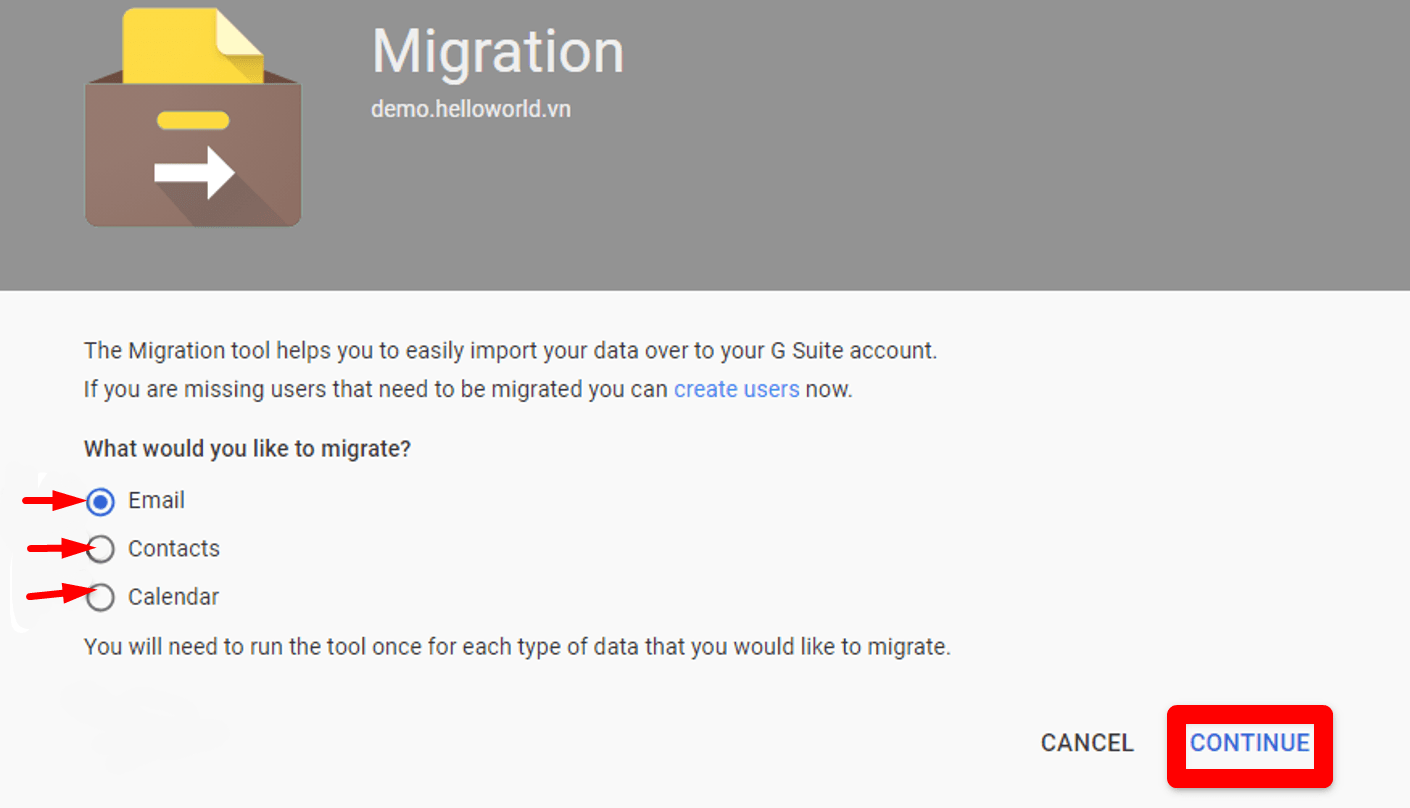 hướng dẫn chuyển dữ liệu trong google workspace bằng data migration 2