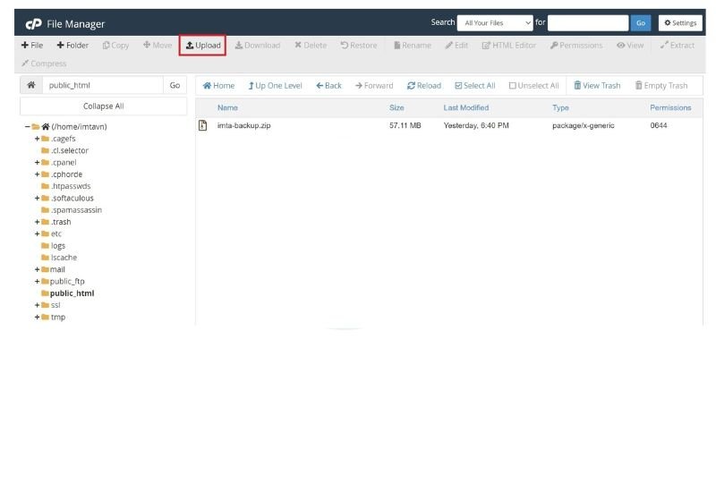 hướng dẫn khôi phục dữ liệu website trên hosting wordpress cpanel 1