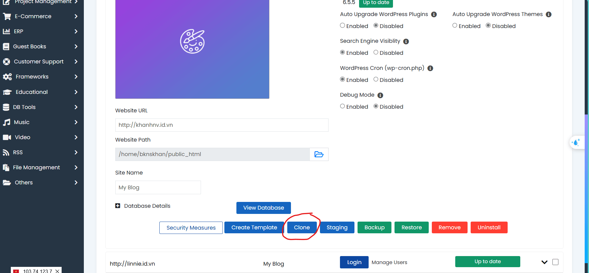 hướng dẫn nhân bản website wordpress sử dụng softaculous trên cpanel 3