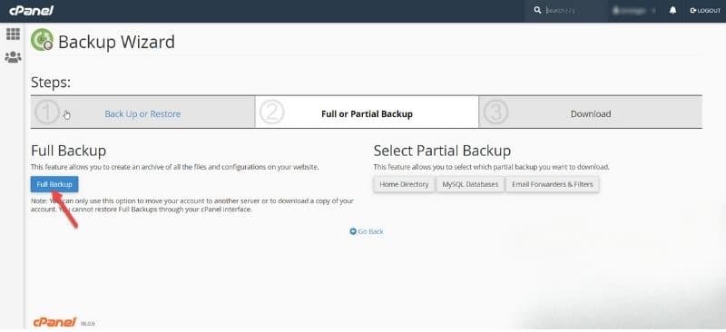 hướng dẫn sao lưu dữ liệu website trên hosting wordpress cpanel 2