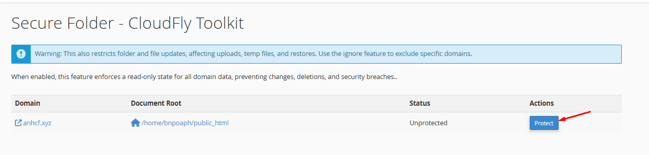 hướng dẫn sử dụng tính năng secure folder trên cloud hosting tại cloudfly 4