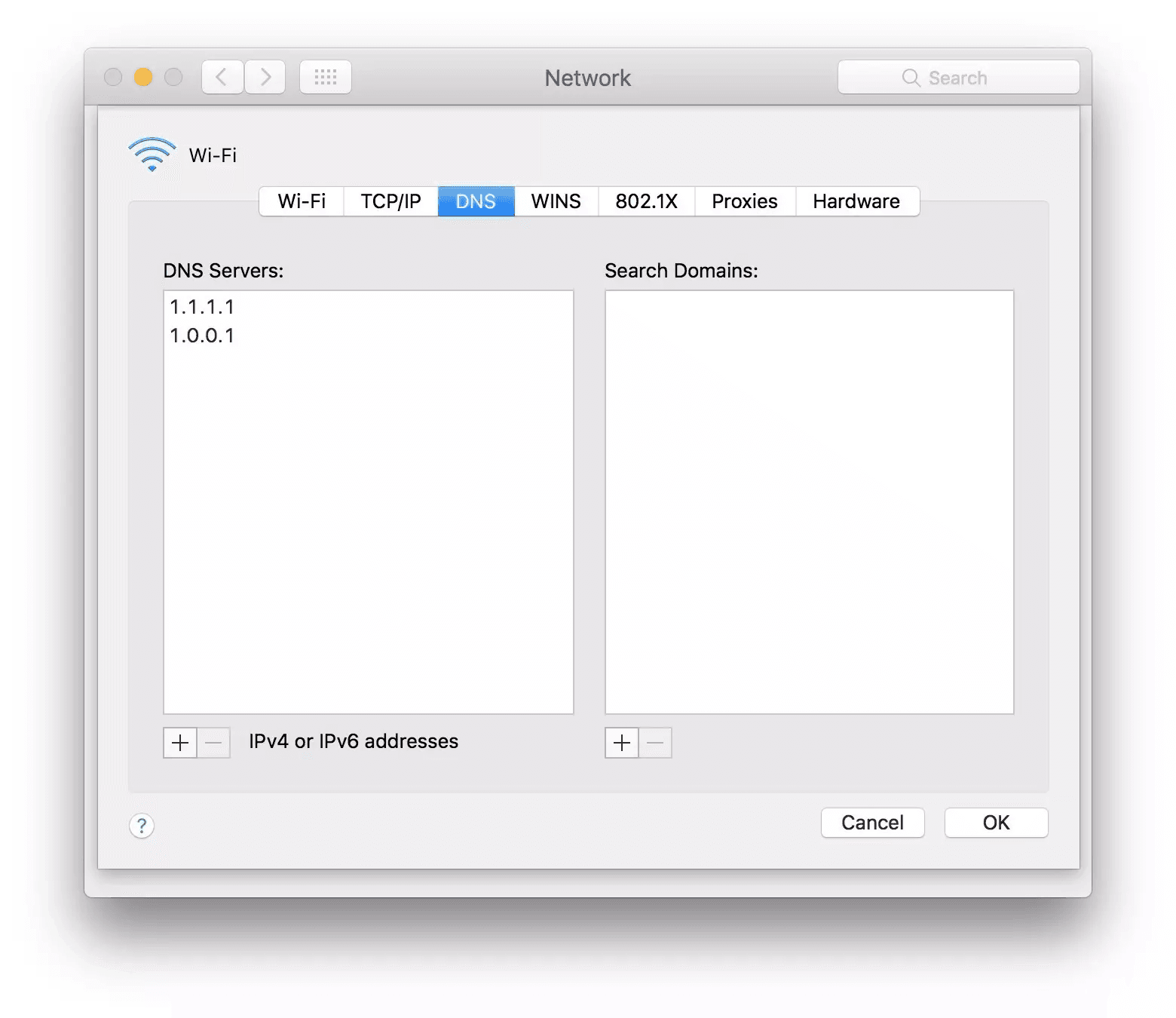 hướng dẫn thay đổi dns 1111 4