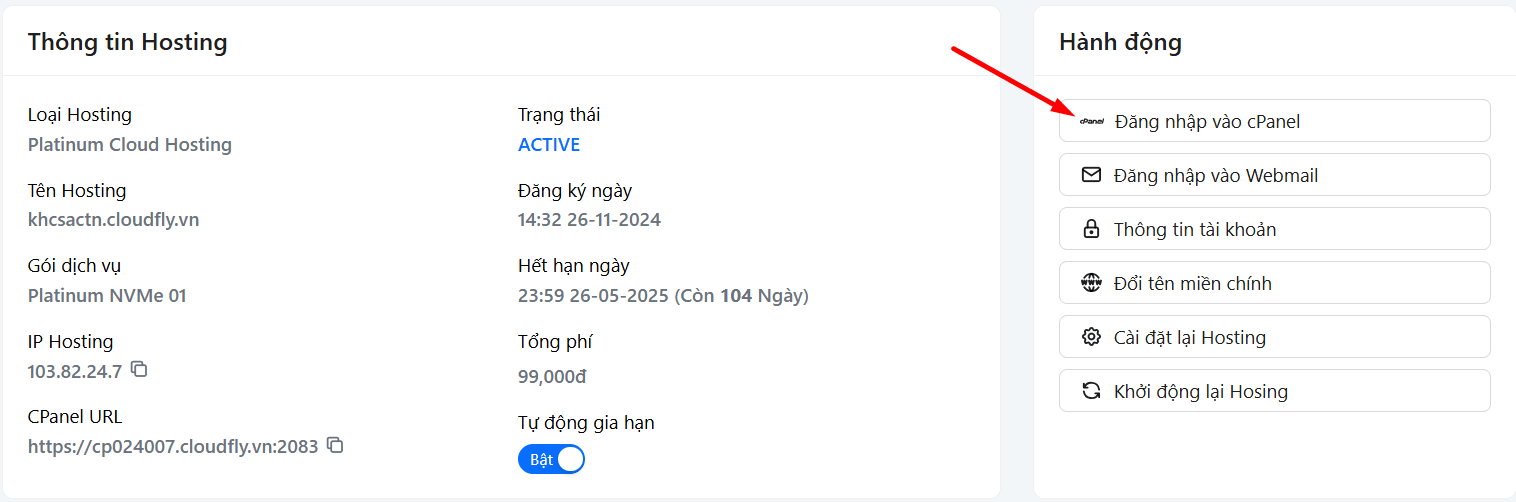 hướng dẫn thêm xác thực hai bước khi truy cập vào cpanel của hosting 1